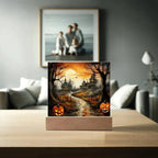 Twilight Terrace: Eerie Mansion Halloween Acrylic Plaque