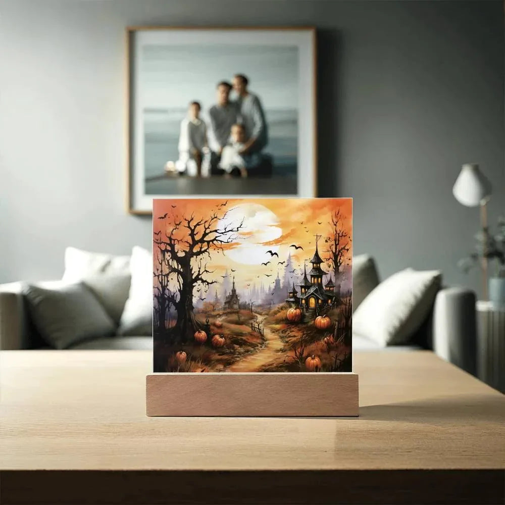 Eerie Mansion Estate: Acrylic Plaque Halloween Decor