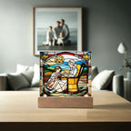Grandmother and Granddaughter - Stained Glass Style LED Acrylic Plaque – A Touching Gift of Love and Legacy