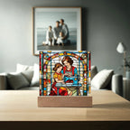 Sewing Together - Stained Glass Style LED Acrylic Plaque – A Heartfelt Gift for Quilters, Crafters, and Mothers