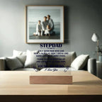 Stepdad Acrylic Plaque -You're My Hero– Personalized LED Light Gift for Bonus Dad | Father's Day, Christmas, or Birthday Keepsake