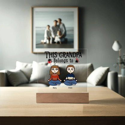 Grandfather Gift Personalized Grandkids Acrylic Plaque - Mallard Moon Gift Shop