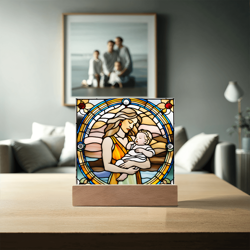 Guided by Love Stained Glass-Style LED Acrylic Plaque – A Beautiful Mother's Day or New Mom Baby Shower Gift - Mallard Moon Gift Shop