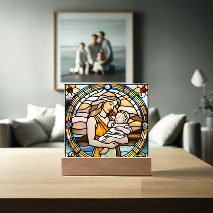 Guided by Love Stained Glass-Style LED Acrylic Plaque – A Beautiful Mother's Day or New Mom Baby Shower Gift - Mallard Moon Gift Shop