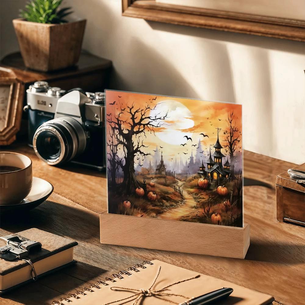 Eerie Mansion Estate: Acrylic Plaque Halloween Decor