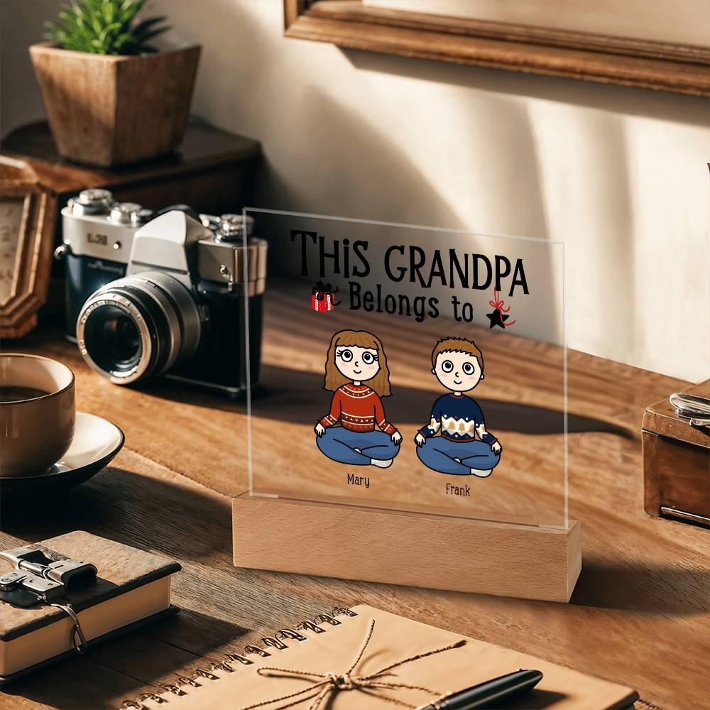 Grandfather Gift Personalized Grandkids Acrylic Plaque - Mallard Moon Gift Shop