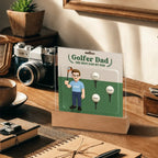 Golfer Dad Personalized Gift Plaque – Custom Golf Balls with Kids' Names – “The Best Dad by Par” Father's Day Gift from Children