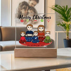 Christmas Family Portrait Personalized Square Acrylic Plaque