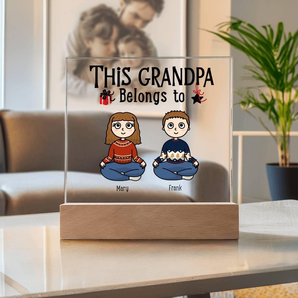 Grandfather Gift Personalized Grandkids Acrylic Plaque - Mallard Moon Gift Shop