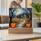 Mystic Mansion: The Perfect Acrylic Plaque Decor for All Hallow's Eve