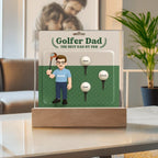 Golfer Dad Personalized Gift Plaque – Custom Golf Balls with Kids' Names – “The Best Dad by Par” Father's Day Gift from Children
