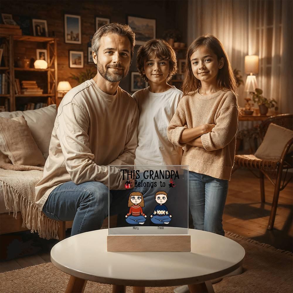 Grandfather Gift Personalized Grandkids Acrylic Plaque - Mallard Moon Gift Shop