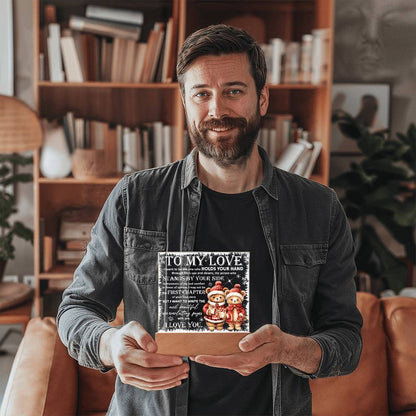 To My Love Acrylic Plaque – Romantic Winter Bears LED Light Gift | Christmas Love Keepsake for Him or Her