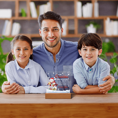 To My Grandma Acrylic Plaque – Snowman Family LED Light Gift | Heartfelt “I Love You” Christmas Keepsake for Grandmother