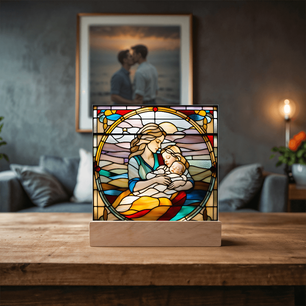 A Mother's Love" LED Acrylic Plaque – A Heartwarming Gift for Mother's Day, Baby Showers, or New Baby Arrival - Mallard Moon Gift Shop