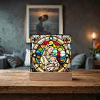 Forever Cradled Stained Glass Style LED Acrylic Plaque – A Touching Tribute for New Moms and Baby Celebrations