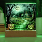 Mystic Mansion: The Perfect Acrylic Plaque Decor for All Hallow's Eve