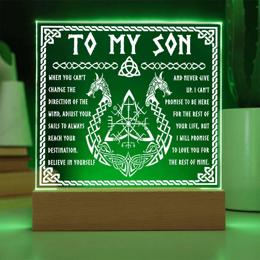 Gift for Son Inspirational Acrylic Plaque Never Give Up - Mallard Moon Gift Shop