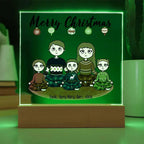 Christmas Family Portrait Personalized Square Acrylic Plaque