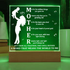 Mother Acrylic LED Plaque – A Word That Means the World to Me | Heartfelt Mother's Day Gift