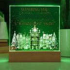 Wishing You a Season of Gladness Holiday Acrylic Plaque with Lighted LED Wooden Base