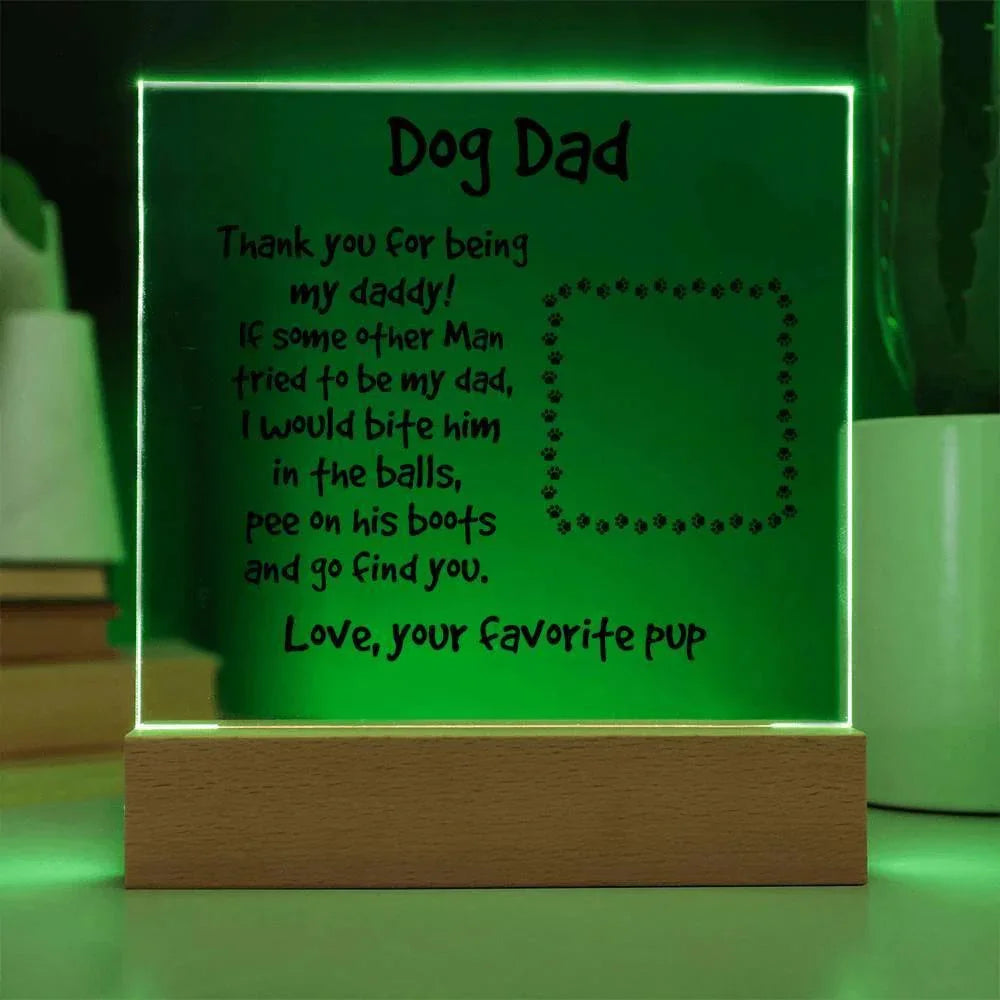 Gift for Dog Dad Custom Photo Upload Acrylic Plaque