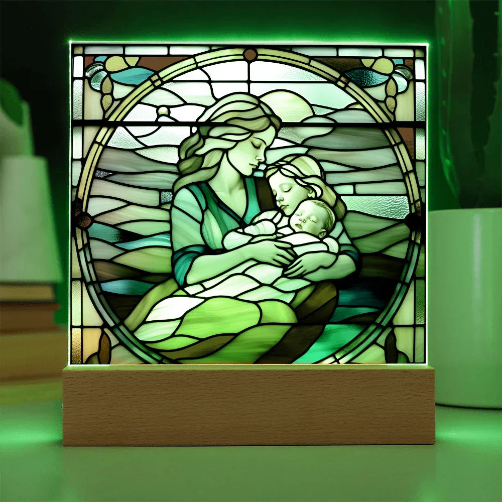 A Mother's Love" LED Acrylic Plaque – A Heartwarming Gift for Mother's Day, Baby Showers, or New Baby Arrival