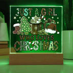Just A Girl That Likes Christmas Lighted Acrylic Plaque Holiday Decor