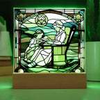 Grandmother and Granddaughter - Stained Glass Style LED Acrylic Plaque – A Touching Gift of Love and Legacy