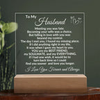 Personalized Acrylic Plaque for Husband – "To My Husband" Romantic Message – Custom Name Gift for Him from Wife – Sentimental Keepsake for Anniversary, Birthday, or Father's Day
