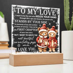 To My Love Acrylic Plaque – Romantic Winter Bears LED Light Gift | Christmas Love Keepsake for Him or Her