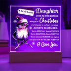To My Lovely Daughter Robin Acrylic Plaque – Christmas LED Light Gift from Mom or Dad | Heartfelt Holiday Keepsake