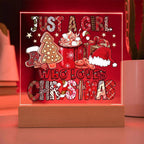 Just A Girl That Likes Christmas Lighted Acrylic Plaque Holiday Decor