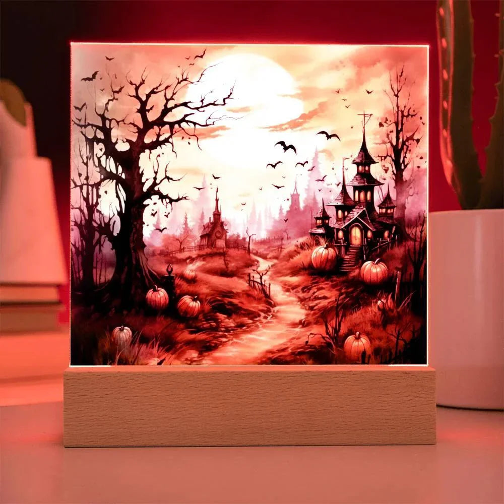 Eerie Mansion Estate: Acrylic Plaque Halloween Decor
