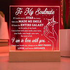 Soulmate Gift - Catch a Star Acrylic Plaque with Lighted LED Wooden Base