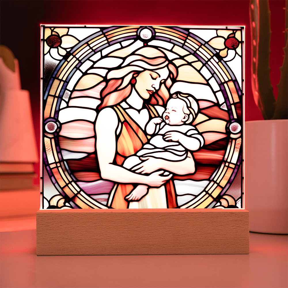 Guided by Love Stained Glass-Style LED Acrylic Plaque – A Beautiful Mother's Day or New Mom Baby Shower Gift - Mallard Moon Gift Shop