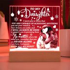 Daughter Penguin Acrylic Plaque – Heartfelt Christmas or Birthday Gift from Mom or Dad | “You Are Capable” LED Light Display
