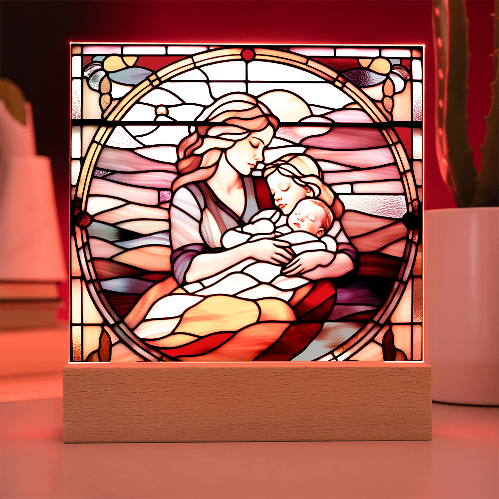 A Mother's Love" LED Acrylic Plaque – A Heartwarming Gift for Mother's Day, Baby Showers, or New Baby Arrival - Mallard Moon Gift Shop
