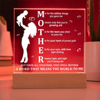 Mother Acrylic LED Plaque – A Word That Means the World to Me | Heartfelt Mother's Day Gift