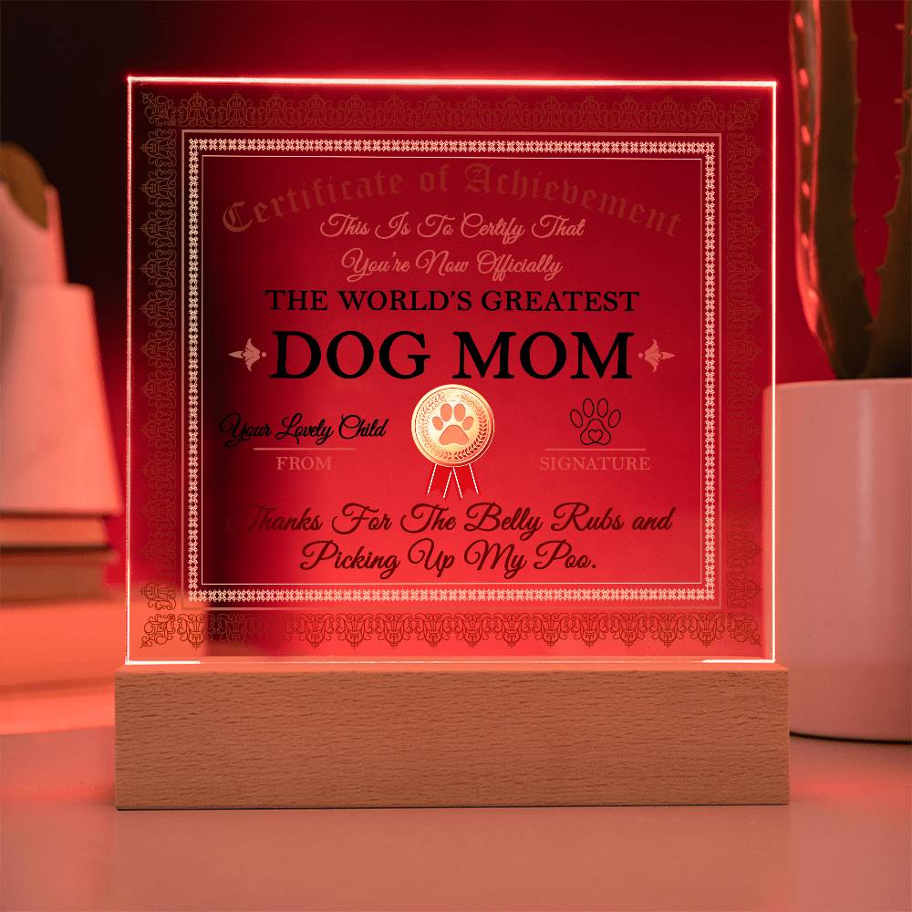 Dog Mom Certificate of Achievement - Mallard Moon Gift Shop