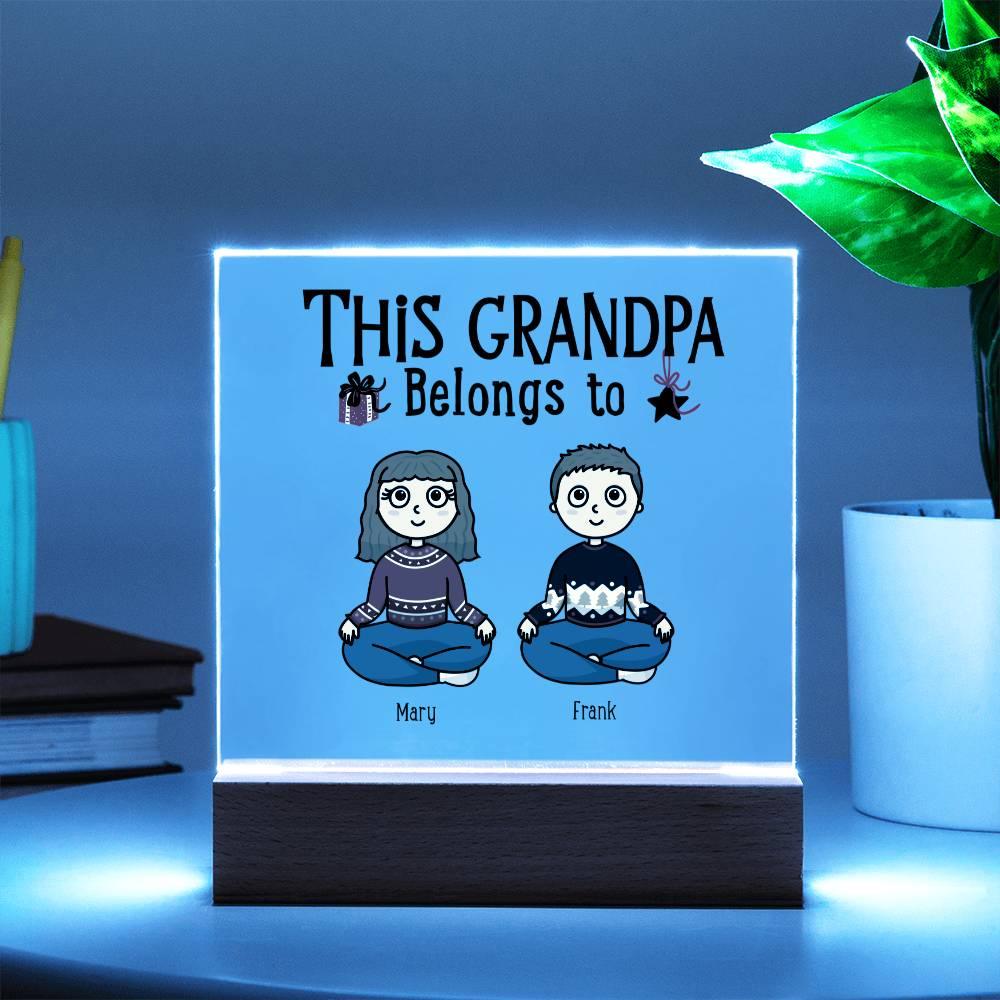 Grandfather Gift Personalized Grandkids Acrylic Plaque - Mallard Moon Gift Shop