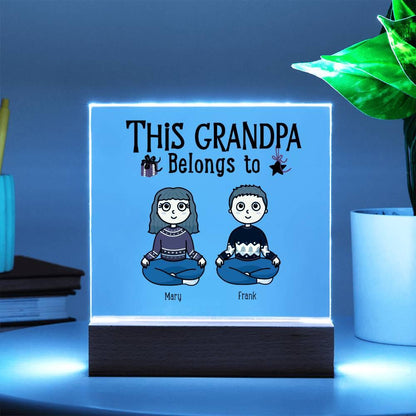 Grandfather Gift Personalized Grandkids Acrylic Plaque - Mallard Moon Gift Shop