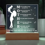 Mother Acrylic LED Plaque – A Word That Means the World to Me | Heartfelt Mother's Day Gift