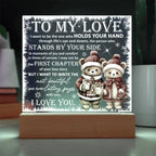 To My Love Acrylic Plaque – Romantic Winter Bears LED Light Gift | Christmas Love Keepsake for Him or Her