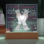 To My Soulmate Acrylic Plaque – Romantic Winter LED Light Gift | “Gave My Heart to You” Christmas or Valentine's Keepsake
