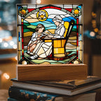 Grandmother and Granddaughter - Stained Glass Style LED Acrylic Plaque – A Touching Gift of Love and Legacy