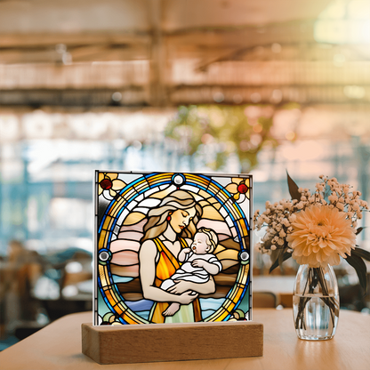 Guided by Love Stained Glass-Style LED Acrylic Plaque – A Beautiful Mother's Day or New Mom Baby Shower Gift - Mallard Moon Gift Shop