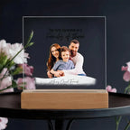 Family Acrylic Plaque – “Our First Christmas as a Family of…” | Custom Name & Family Size Light-Up Holiday Gift