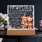 To My Love Acrylic Plaque – Romantic Winter Bears LED Light Gift | Christmas Love Keepsake for Him or Her