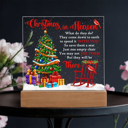 Christmas in Heaven Acrylic Plaque – Memorial LED Light Display | Comforting Holiday Remembrance Gift